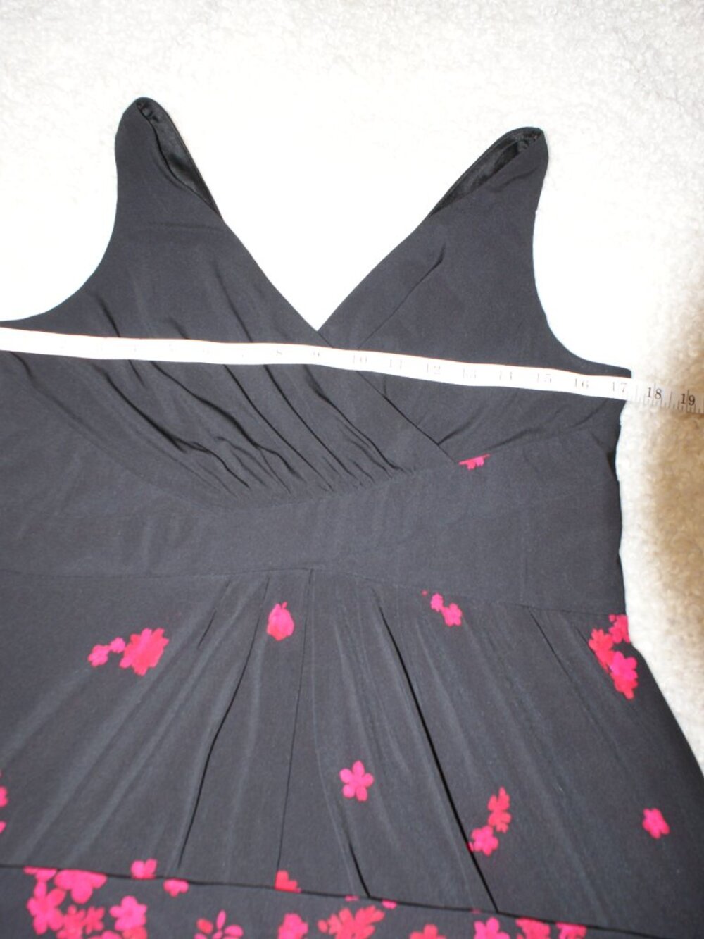 CHAPS Sleeveless Black and Bright Red Flower Maxi Dress - Large EUC - Picture 10 of 10